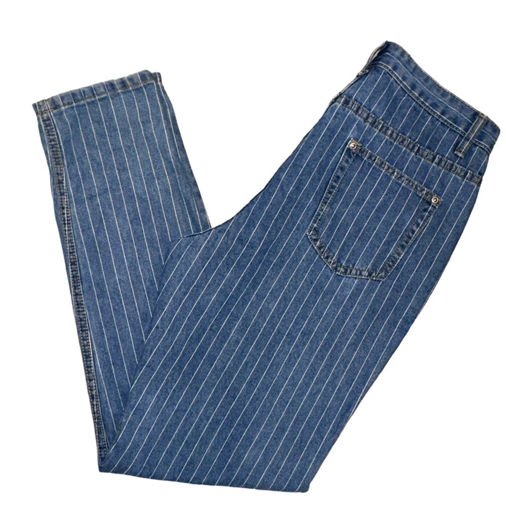 Nasty Gal High Waisted Denim Striped Mom Jeans Size 6 - Picture 16 of 16